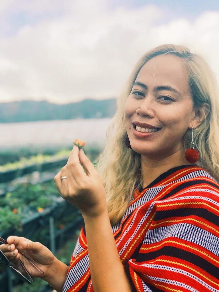 Tassel earrings at the La Trinidad Strawberry Farms